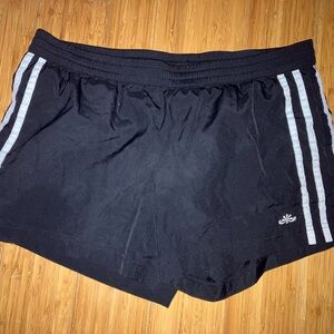 Old Navy Black Workout Shorts with White Stripes